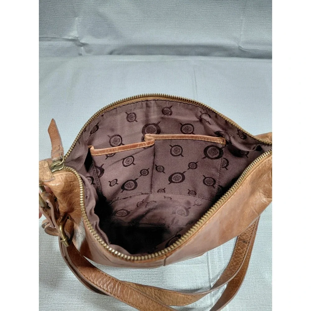 Born Hobo Shoulder Bag Brown Adjustable Strap Lace Up Sides